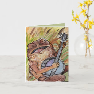 Banjo Toad Waterverf cottagecore schilderij Kaart