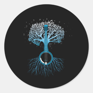 Banjo Tree Country Music Bluegrass Musician Gift Ronde Sticker