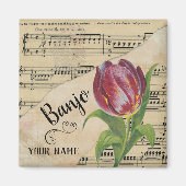 Banjo Tulip  Sheet Music Gepersonaliseerd Magneet (Voorkant)