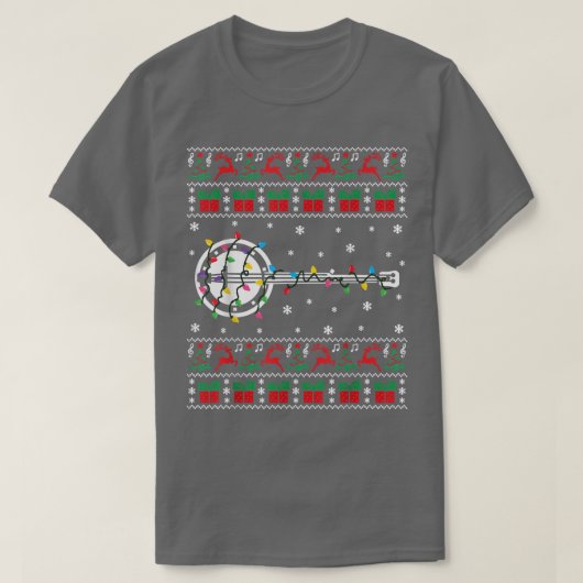 Banjo Ugly KerstSweater Banjo Kerstlight T-shirt (Design voorkant)
