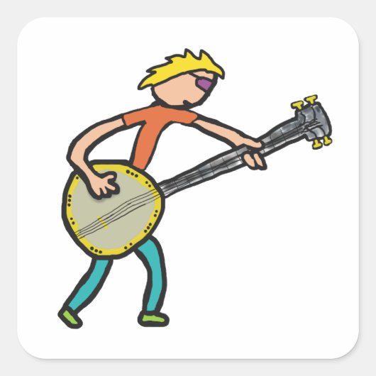 Banjo Vierkante Sticker (Voorkant)