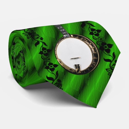 BANJO-VINE OP EMERALD GREEN STROPDAS (Opgerold)