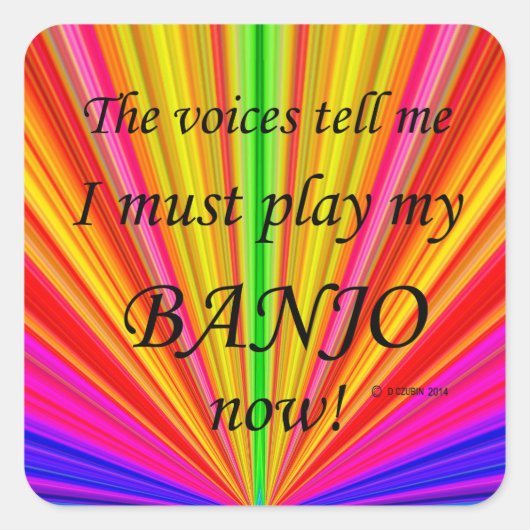 Banjo Voices say must play Square Sticker (Voorkant)