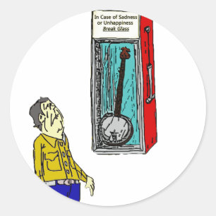 Banjo voor noodgevallen ronde sticker