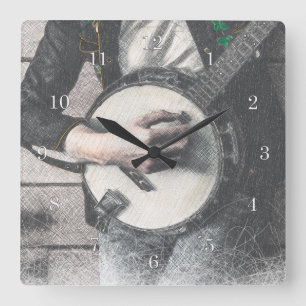 Banjo Wall Clock Vierkante Klok