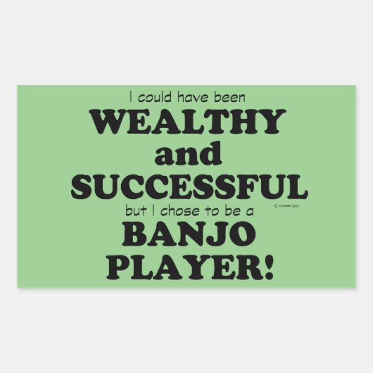 Banjo Wealthy & Succesvolle rechthoekige Sticker (Voorkant)