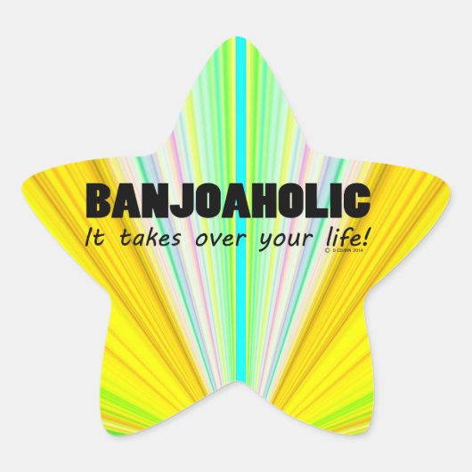 Banjoaholic Life Star-Sticker Ster Sticker (Voorkant)