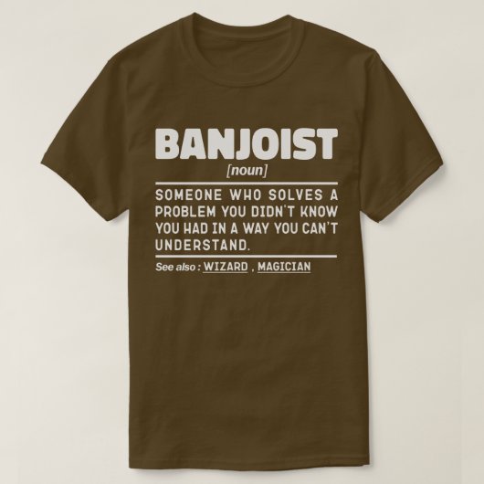 Banjoïst Noun Definition Cool Jazz Lover Sarcastic T-shirt (Design voorkant)