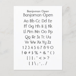 Banjoman Open - Voorbeeldvel Zazzle Font Briefkaart
