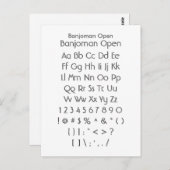 Banjoman Open - Voorbeeldvel Zazzle Font Briefkaart (Voorkant / Achterkant)