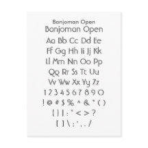 Banjoman Open - Voorbeeldvel Zazzle Font