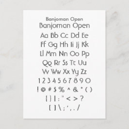 Banjoman Open - Voorbeeldvel Zazzle Font Briefkaart