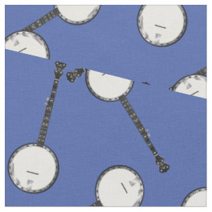 Banjos Muzikant Kamer Decor Blauw Stof
