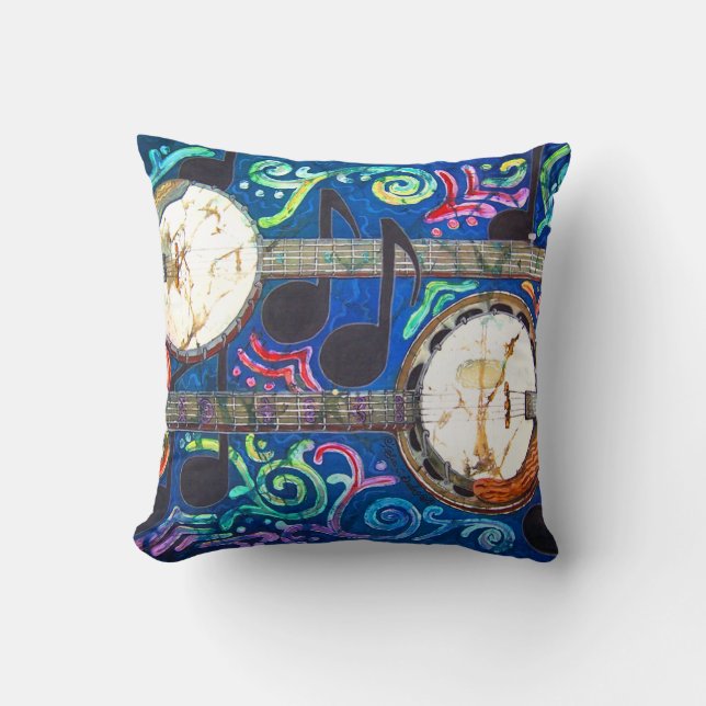 Banjos Polyester Sierkussen 16 x 16 inch (Voorkant)