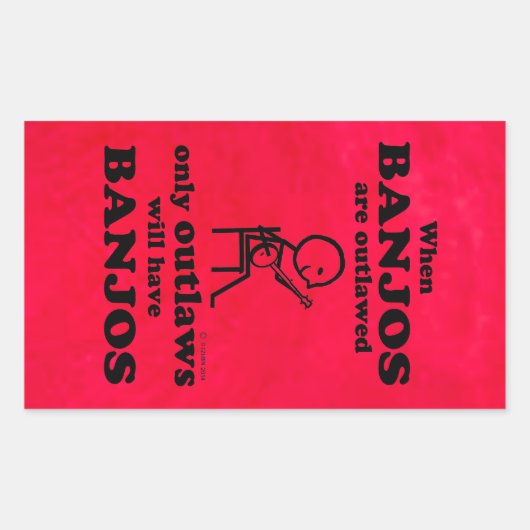 Banjos Verboden rechthoekige Sticker (Voorkant)
