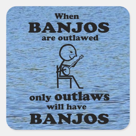 Banjos Verouderde Square Sticker (Voorkant)
