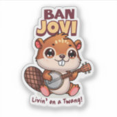 Banjovi Schattigee bever speelt banjo Sticker (Voorkant)