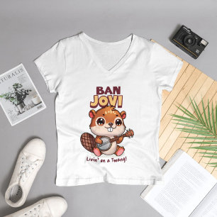 Banjovi Schattigee bever speelt banjo T-shirt