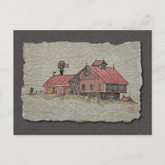 Bank Barn & Windmill Briefkaart