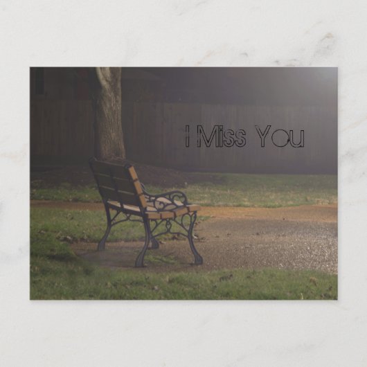 Bank bij nacht briefkaart (Voorkant)