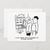 Bank Cashpoint Machine lacht naar klant Briefkaart (Voorkant / Achterkant)