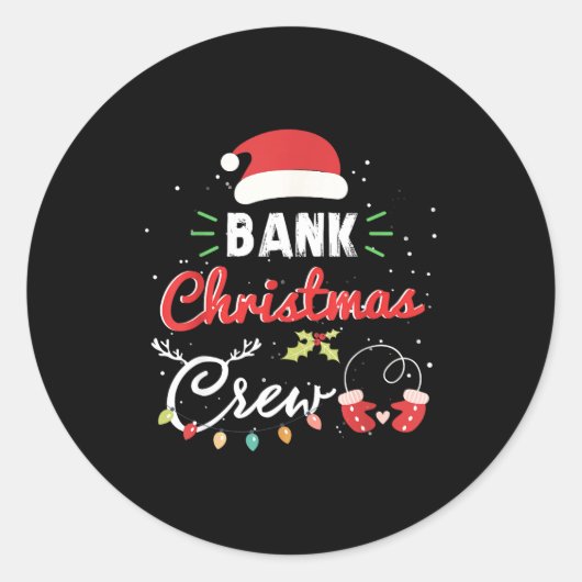 Bank Christmas Crew Funny Banker Matching  Ronde Sticker (Voorkant)