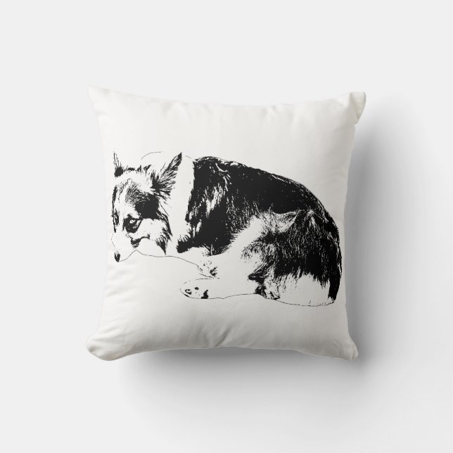 Bank Curve, zachte Corgi Kussen (Voorkant)