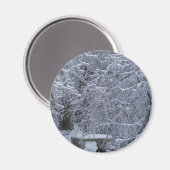 Bank in de sneeuw magneet (Voorkant / Achterkant)