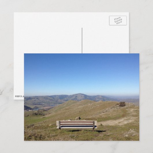 bank in het Briefkaart van het Uitzicht Sky Mounta (Voorkant / Achterkant)