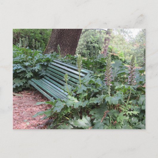 Bank in het park briefkaart (Voorkant)