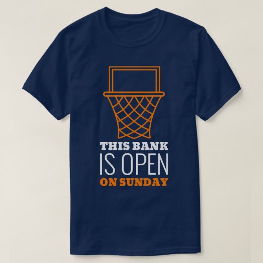 Bank is op zondag open t-shirt (Design voorkant)