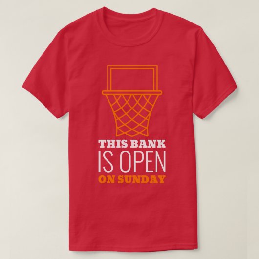 Bank is op zondag open t-shirt (Design voorkant)