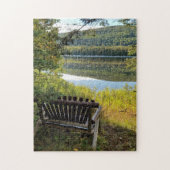 bank met een Uitzicht meer Bailey Bovenop het schi Legpuzzel (Verticaal)