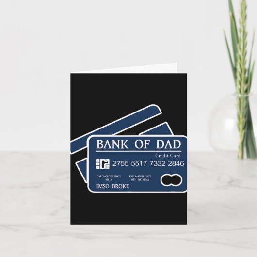 Bank Of Dad Credit Card Imso Broke Funny Dad Joke Kaart (Voorkant)