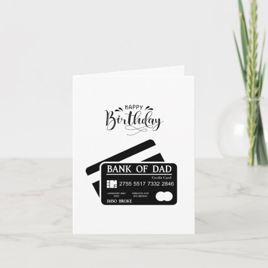 Bank Of Dad Funny Birthday Card Kaart (Voorkant)