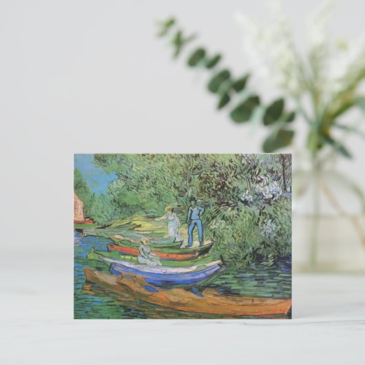 Bank of Oise in Auvers, Vincent van Gogh Briefkaart (Staand voorkant)