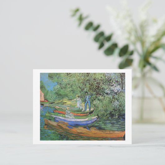 Bank of Oise in Auvers, Vincent van Gogh Briefkaart (Staand voorkant)