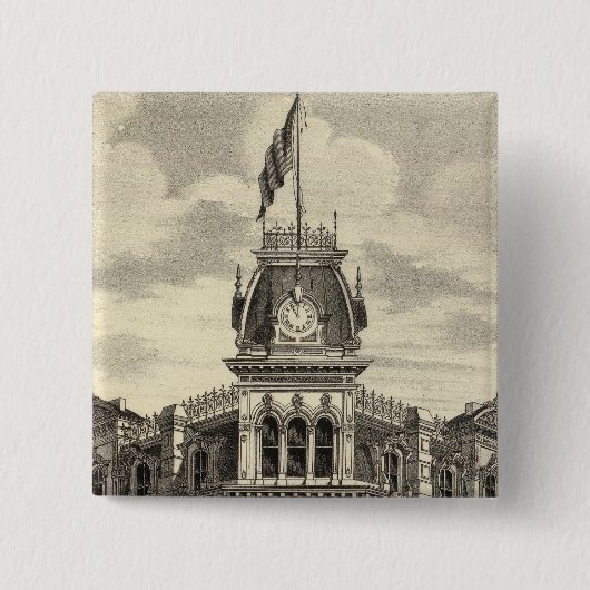 Bank of San Jose Vierkante Button 5,1 Cm (Voorkant)