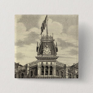 Bank of San Jose Vierkante Button 5,1 Cm