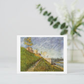 Bank of Seine, Pont de Clichy, Vincent van Gogh Briefkaart (Staand voorkant)