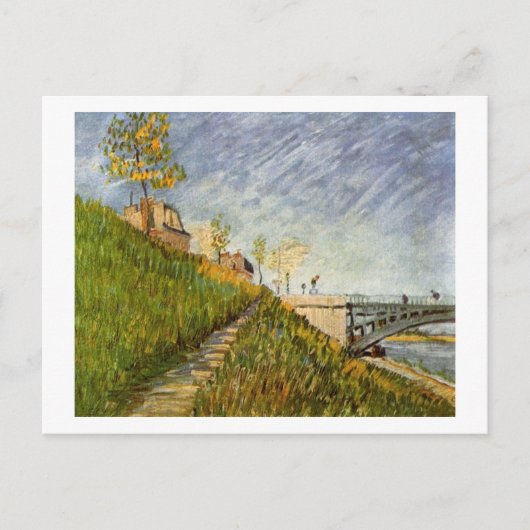 Bank of Seine, Pont de Clichy, Vincent van Gogh Briefkaart (Voorkant)