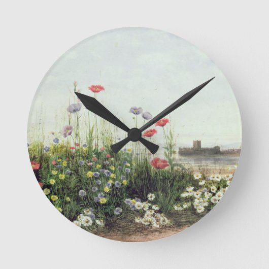Bank of Summer Flowers Ronde Klok (Voorkant)