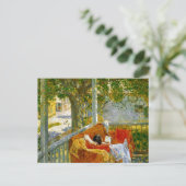 Bank op de veranda, Cos Cob door Frederick Hassam Briefkaart (Staand voorkant)
