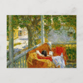 Bank op de veranda, Cos Cob door Frederick Hassam Briefkaart (Voorkant)