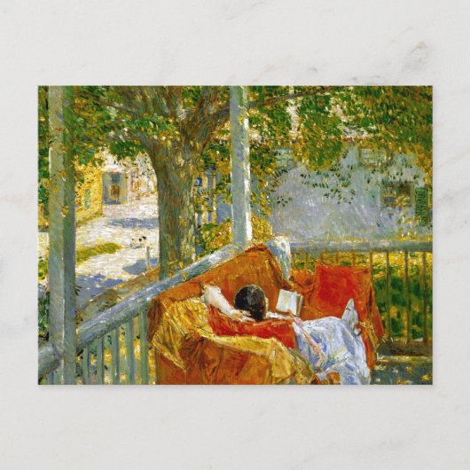Bank op de veranda, Cos Cob door Frederick Hassam Briefkaart (Voorkant)