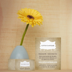 bank & papier, Antiek dealer Visitekaartje