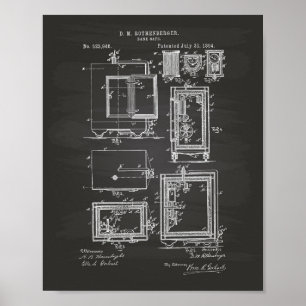 Bank Safe 1894 Patent Art Chalkboard Poster
