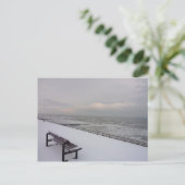 bank, sneeuw en Zee Briefkaart (Staand voorkant)