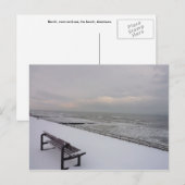bank, sneeuw en Zee Briefkaart (Voorkant / Achterkant)