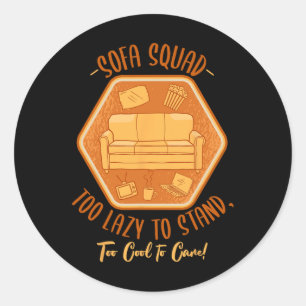Bank Squad Bankhangen Luiheid Slapen Luie Mensen Ronde Sticker